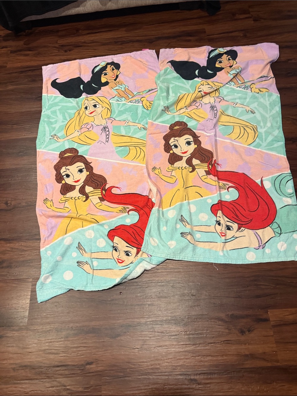 Disney Princess Beach Towel Set in Pink, Mint & Yellow Panels